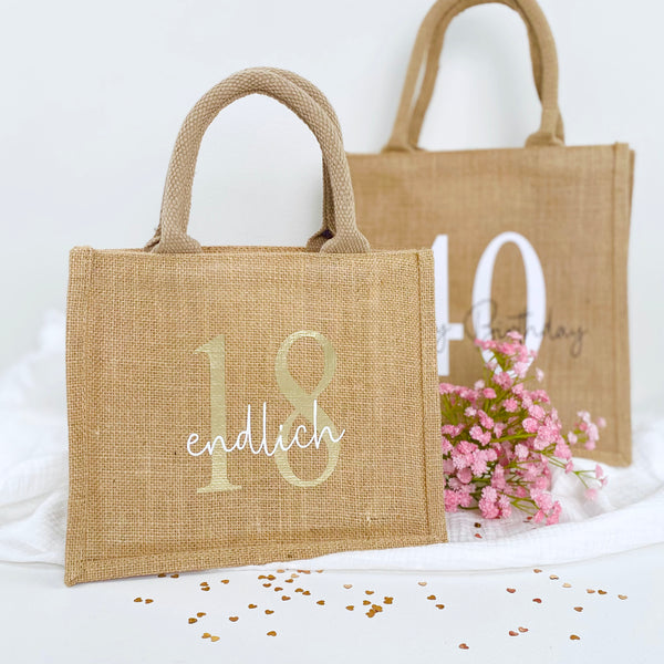 Tasche Geburtstag Jute