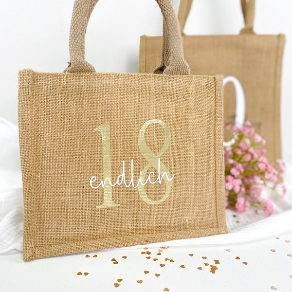 Tasche Geburtstag Jute