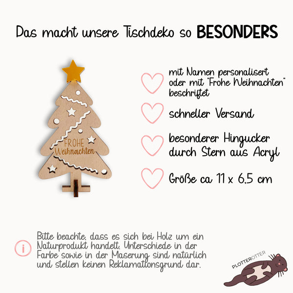 Tischdeko Weihnachten personalisiert - Weihnachtsbaum zum Aufstellen