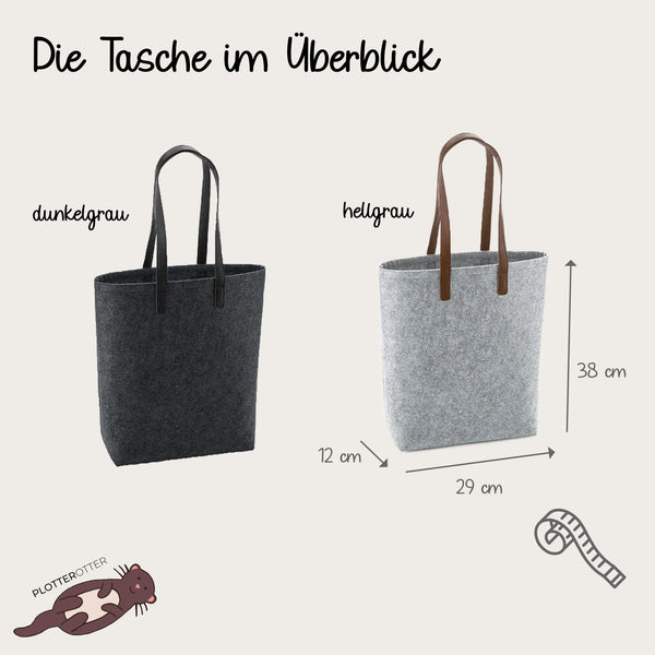 Filztasche Erzieherin mit Herz