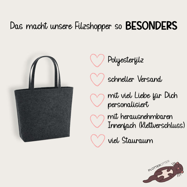 Filzshopper Für immer Feierabend - Geschenk Rente Kollegin